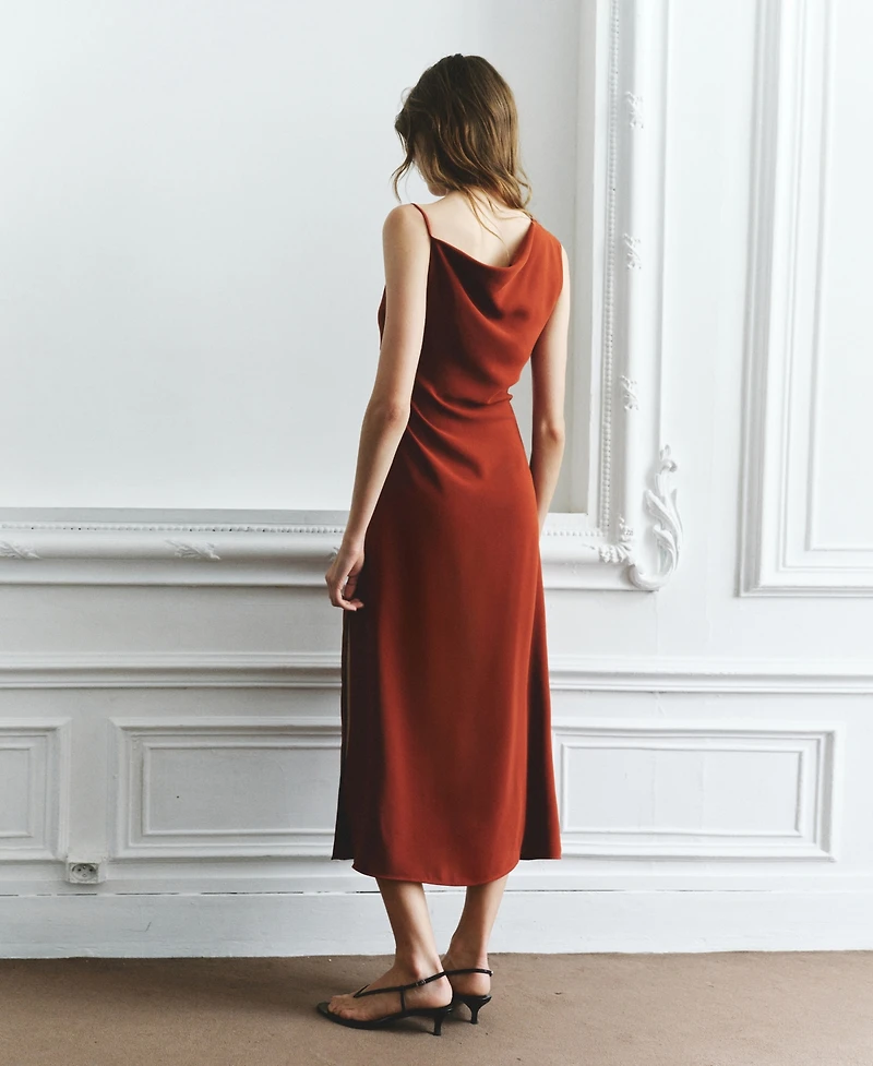 Mango Women's Side Ruched Asymmetric Dress