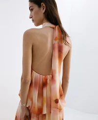 Mango Women's Halter-Neck Printed Dress