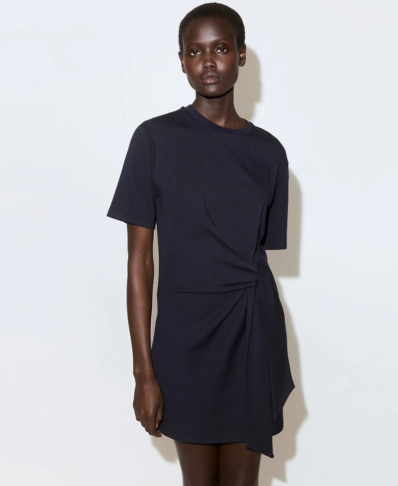 Mango Women's Side Tie Cotton Dress