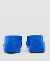 Mango Women's Suede Leather Ballet Flats