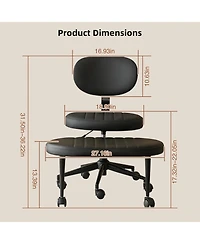 Rainsken 360° Swivel Meditation Chair, Adjustable Ergonomic Office Chair, Adhd Fidget Desk Chair with Lumbar Support, Rolling Base for Home