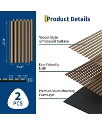 gaomon 3D Fluted Wood Slat Acoustic Soundproof Wall Panels for Noise Reduction