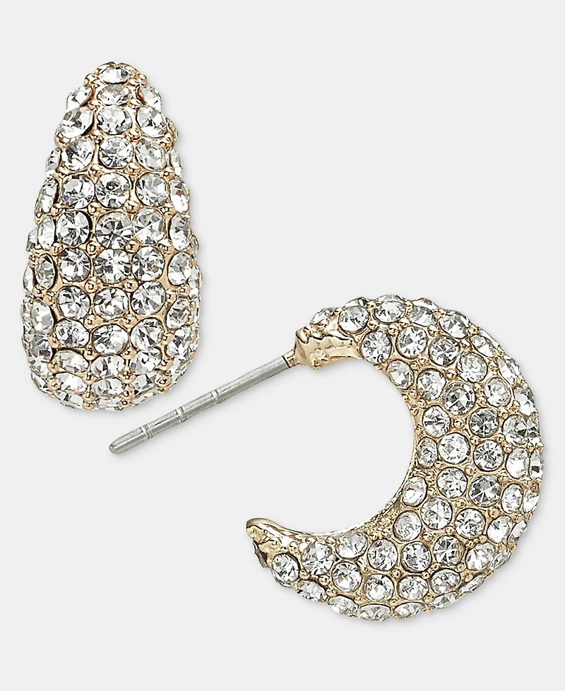 On 34th Small Pave C-Hoop Earrings, 0.63", Macy's Exclusive