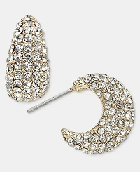 On 34th Small Pave C-Hoop Earrings, 0.63", Macy's Exclusive