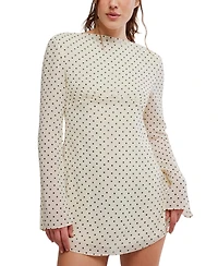 Free People Women's Jolie Boat Neck Printed Mini Dress