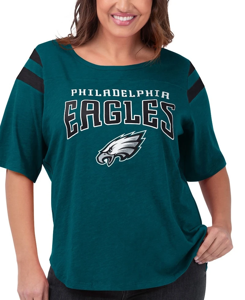 G-iii 4Her by Carl Banks Women's Green Philadelphia Eagles Plus Linebacker T-Shirt