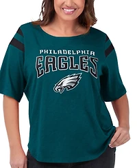 G-iii 4Her by Carl Banks Women's Green Philadelphia Eagles Plus Linebacker T-Shirt