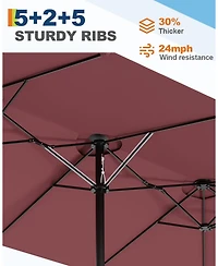 gaomon 3-Head Outdoor Patio Umbrella for Poolside, Lawn and Backyard, Without Base