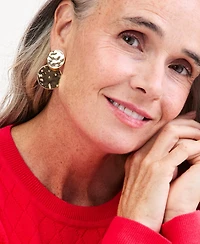 Style & Co Sculptural Disc Clip-On Double Drop Earrings, Macy's Exclusive