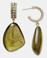 Style & Co Green Jewel Huggie Drop Earrings, Macy's Exclusive