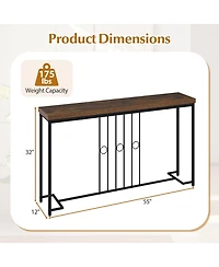 Slickblue Industrial 55" Console Table with Sturdy H-Frame Design