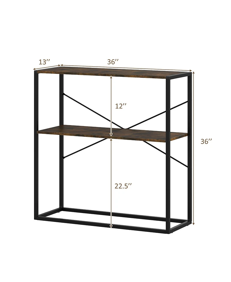 Slickblue Entryway Console Table with Metal Frame and Storage Shelves