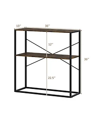 Slickblue Entryway Console Table with Metal Frame and Storage Shelves