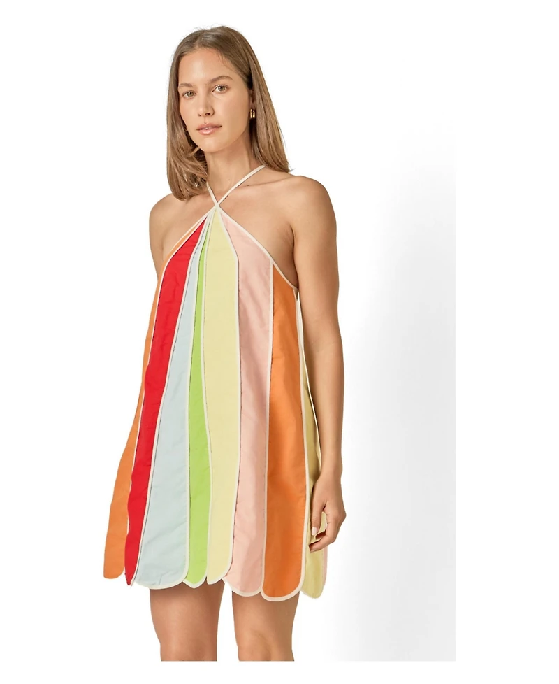 English Factory Women's Linen Umbrella Mini Dress