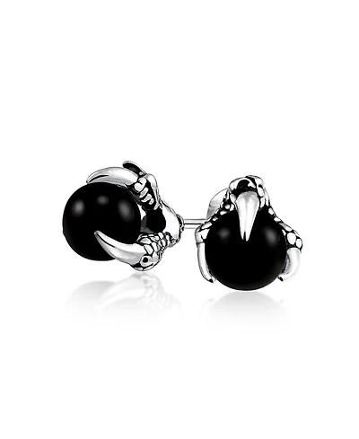 Bling Jewelry Gothic Punk Biker Dragon Claw Stud Earrings Ball Orb Stainless Steel