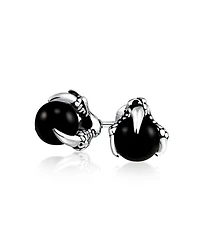 Bling Jewelry Gothic Punk Biker Dragon Claw Stud Earrings Ball Orb Stainless Steel