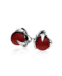 Bling Jewelry Gothic Punk Biker Dragon Claw Stud Earrings Ball Orb Stainless Steel