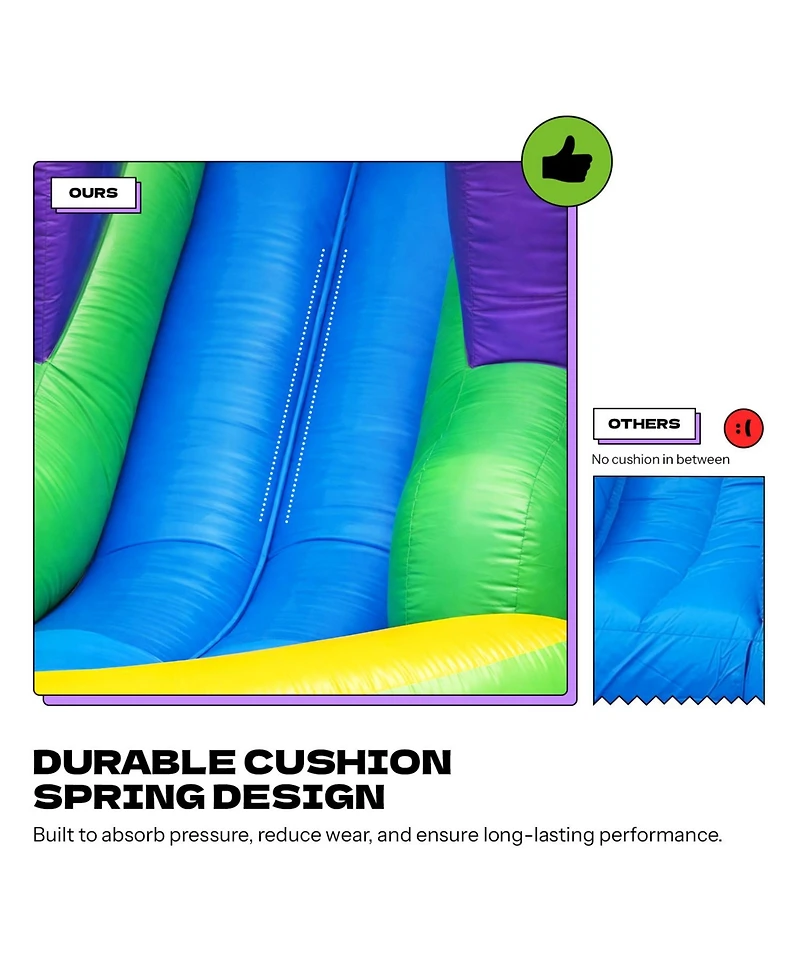 Pop Jump Rainbow Castle Bounce House and Double slide Combo