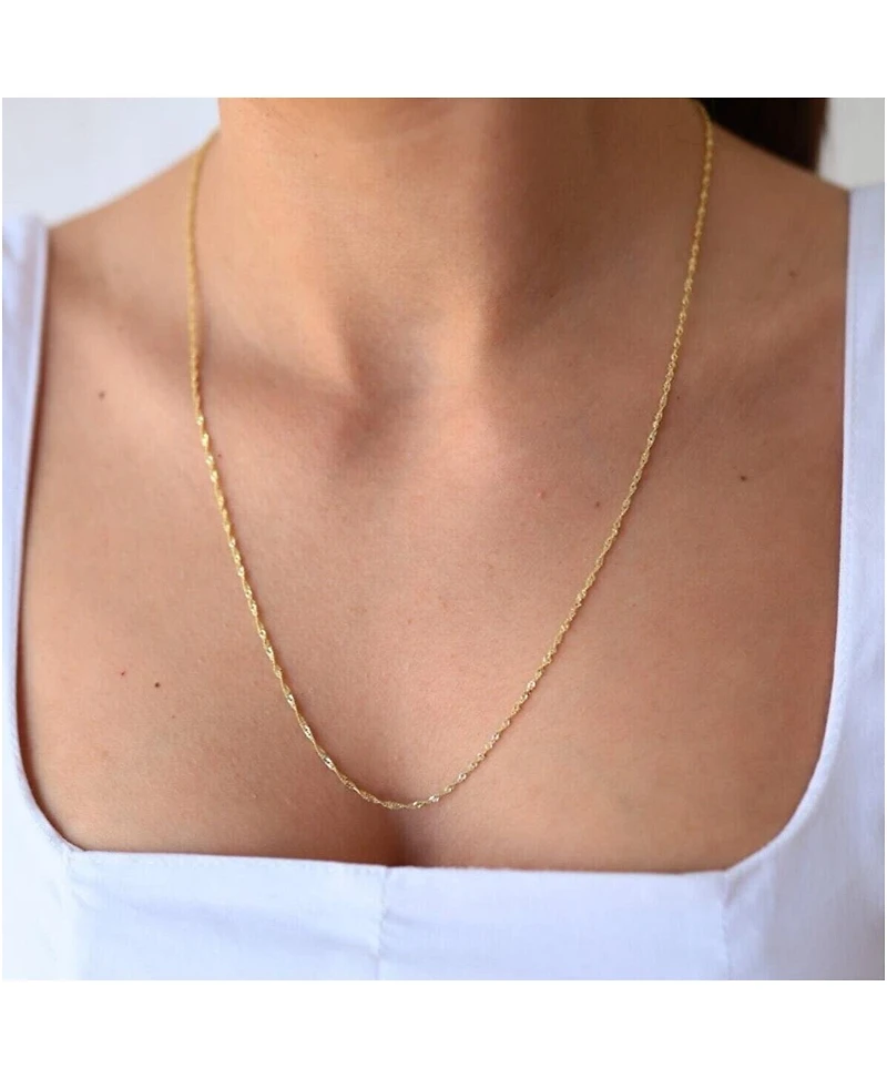 Spero London Twisted Curb Singapore Sterling Silver Chain Adjustable