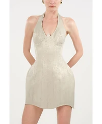 Nocturne Women's Snake-Print Boned Mini Corset Dress