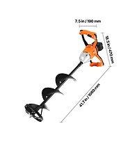 Sugift 20V Cordless Ice Auger with 8 in 2-in-1 Drill Bit and Brushless Motor