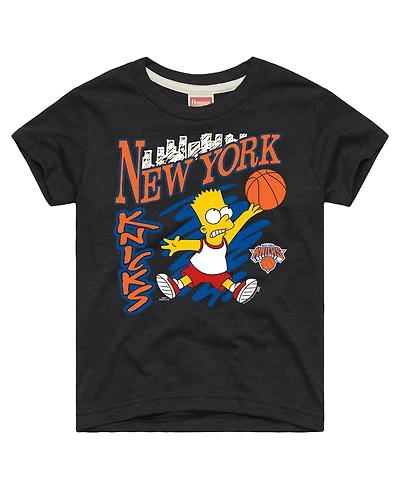 Homage Big Boys and Girls Charcoal New York Knicks x The Simpsons Bart Tri-Blend T-Shirt
