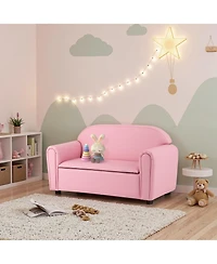 Gouun Kids Sofa Armrest Chair with Built-In Storage Compartment, Pvc Cover