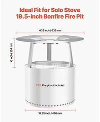 Cozito Fire Pit Heat Deflector, 25 in Round 304 Stainless Steel Heat Diffuser Cover