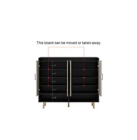 Rainsken Shoe Cabinet with 4 Doors Large Modern Shoe Storage Organizer Cabinet with Adjustable Shelves for Entryway Slim Shoe Rack Cabinet