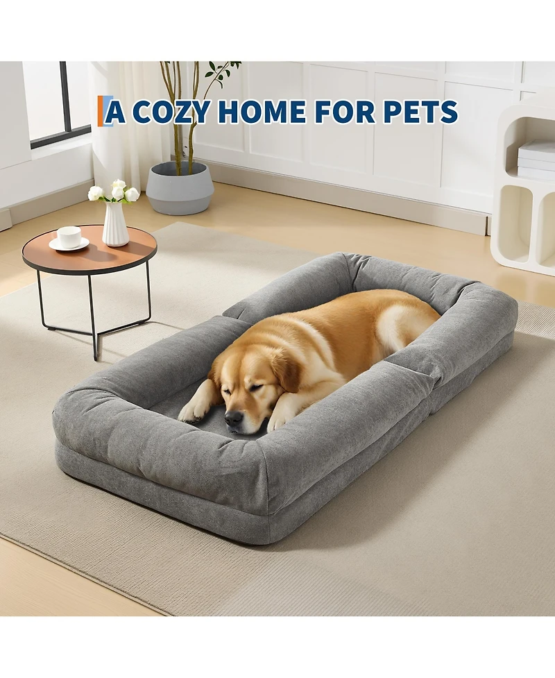 gaomon 5 Adjustable Position Human Dog Bed, Lazy Floor Lounge Sofa Chair Bed for Living Room Bedroom