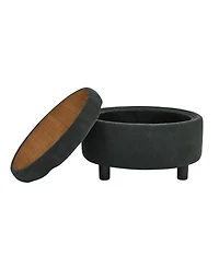 Rainsken 25 Inch Round Storage Ottoman