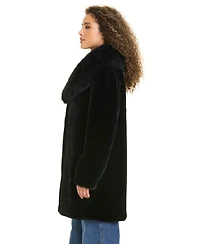 Jones New York Women's Shawl-Collar Faux-Fur Coat