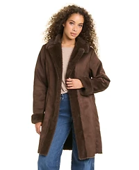 Jones New York Women's Faux Shearling Coat