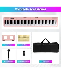 88 Key Folding Piano Keyboard with Wireless Midi Dual Speakers 1000 Timbres