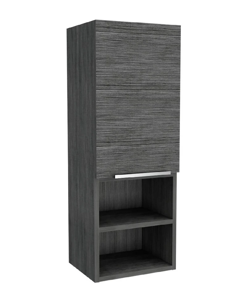 Midola Smokey Oak Rectangle 2-Shelf Medicine Cabinet Wall Cabinet with 1 Door for Bathroom