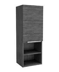Midola Smokey Oak Rectangle 2-Shelf Medicine Cabinet Wall Cabinet with 1 Door for Bathroom