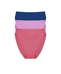 Natori Women's Bliss Bare Cotton High Cut Brief 3 Pack