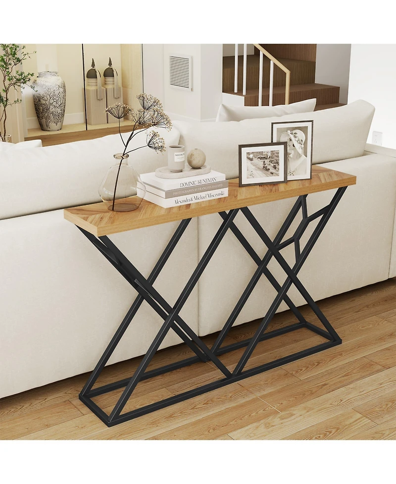 Slickblue Entryway Console Table with Sturdy Metal Frame