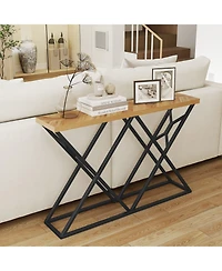Slickblue Entryway Console Table with Sturdy Metal Frame
