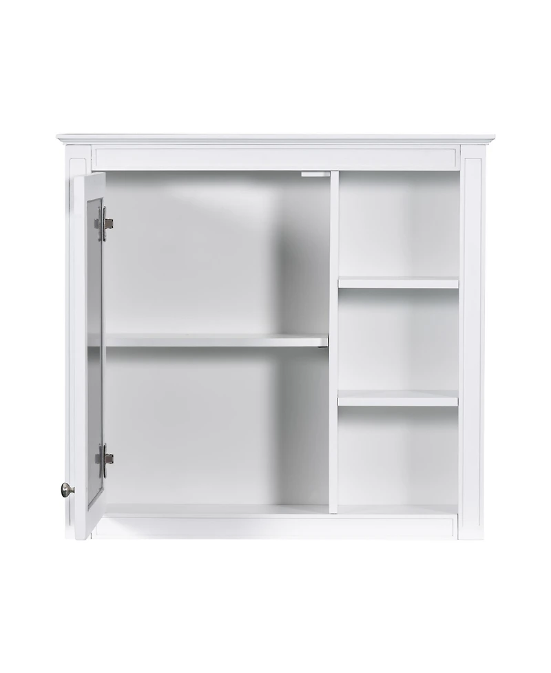 Midola 30" x 28" Medicine Cabinet, Wall Mounted Bathroom Storage Cabinet, Modern Bathroom Wall Cabinet with Mirror, Mirror Cabinet with 3 Open Shelves