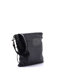 Pre-Owned Bottega Veneta Medium Flat Messenger Bag Intrecciato Nappa