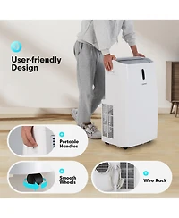 Costway 8800 Btu (14000 Btu Ashrae) Portable Air Conditioner 4-in-1 Air Cooler With App and WiFi Smart Control