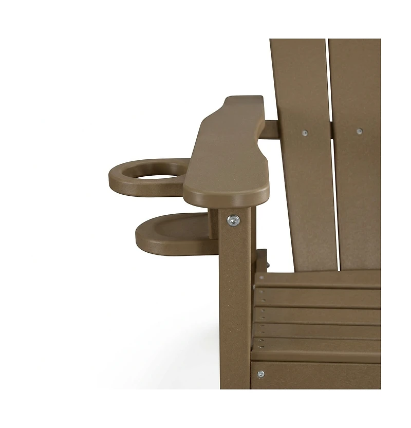 Clihome 1 Piece Patio Bar Chair Hdpe Adirondack with Cup Holder, Outdoor Stool Armrests