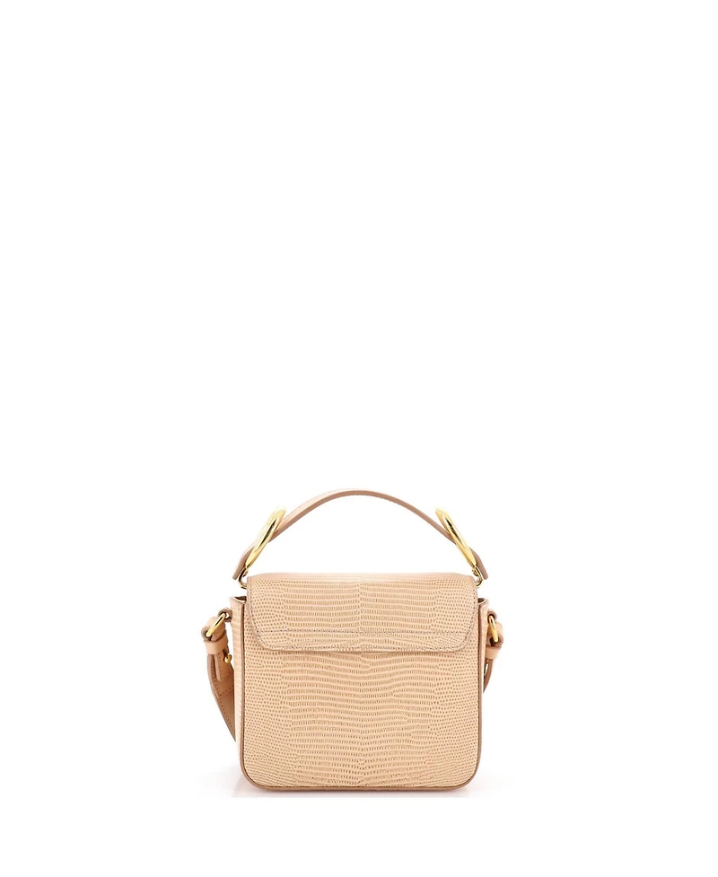 Pre-Owned Chloe Mini C Flap Bag Embossed Leather