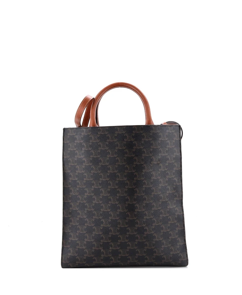 Pre-Owned Celine Small Vertical Cabas Tote Triomphe Coated Canvas