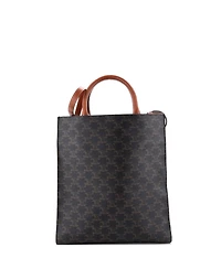 Pre-Owned Celine Small Vertical Cabas Tote Triomphe Coated Canvas