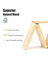 Gouun Freestanding Acacia Wood Storage Bench with 3-Tier Shoe Shelves