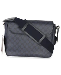 Pre-Owned Gucci Blue Black Tender Gg Supreme Dollar Calfskin Ophidia Messenger Bag