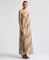 Avec Les Filles Women's Plunging Neckline A-Line Dress