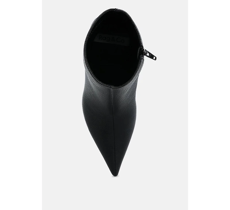 Rag & Co Women's Tentia Metallic Pleather Spool Heel Boots